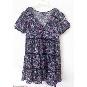 Wild Fable Babydoll Y2K‎ Mini Dress Medium Floral Ruffle Fairy Cottagecore
